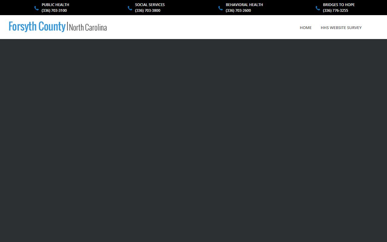 Forsyth County phone directory Health and Human Services contact page