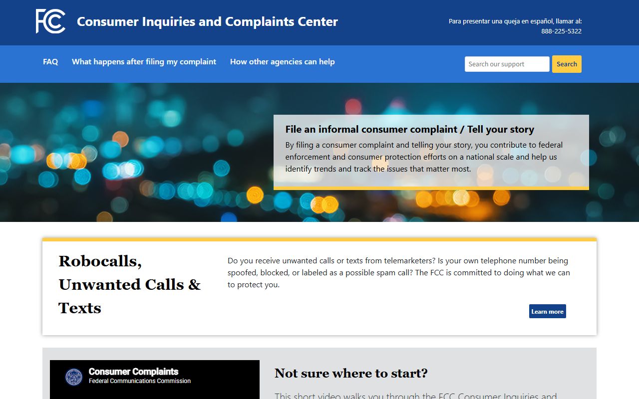 Forsyth County phone code reference for FCC phone and unwanted call complaints